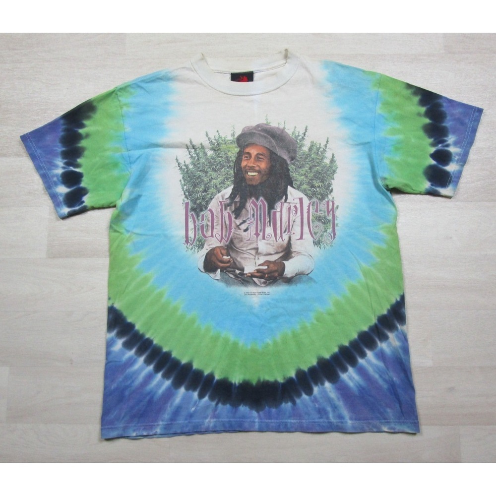 Vintage Bob Marley "Herb Like Fruit" Tie Dye T-Shirt (L) Zion Grunge Skater Y2K